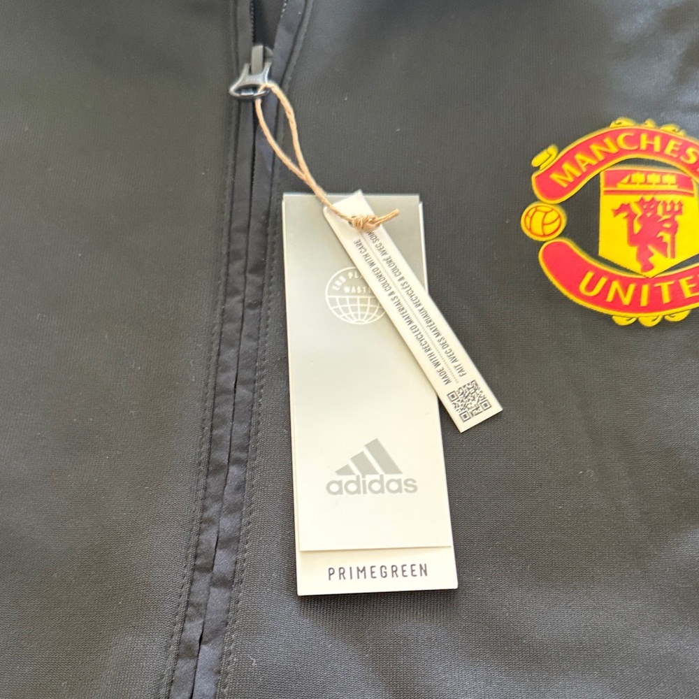 adidas Black and Gray Manchester United Half-Zip Pullover - Picture 3 of 5